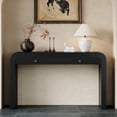 thumbnail image 1 of EUROCO 54" Long Console Table,Rustic Entryway Table with 2 Drawers,Wood Sofa Table Behind Couch Accent Table for Hallway & Living Room,Black, 1 of 8