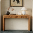 thumbnail image 1 of EUROCO 54" Long Console Table,Rustic Entryway Table with 2 Drawers,Wood Sofa Table Behind Couch Accent Table for Hallway & Living Room,Brown, 1 of 7