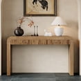 thumbnail image 1 of EUROCO 54" Long Console Table,Rustic Entryway Table with 2 Drawers,Wood Sofa Table Behind Couch Accent Table for Hallway & Living Room,Natural, 1 of 7