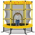 thumbnail image 1 of EUROCO  55 Inch Kids Trampoline with Safety Enclosure Net, 4.5FT Outdoor Indoor Trampoline for Kids, 1 of 7