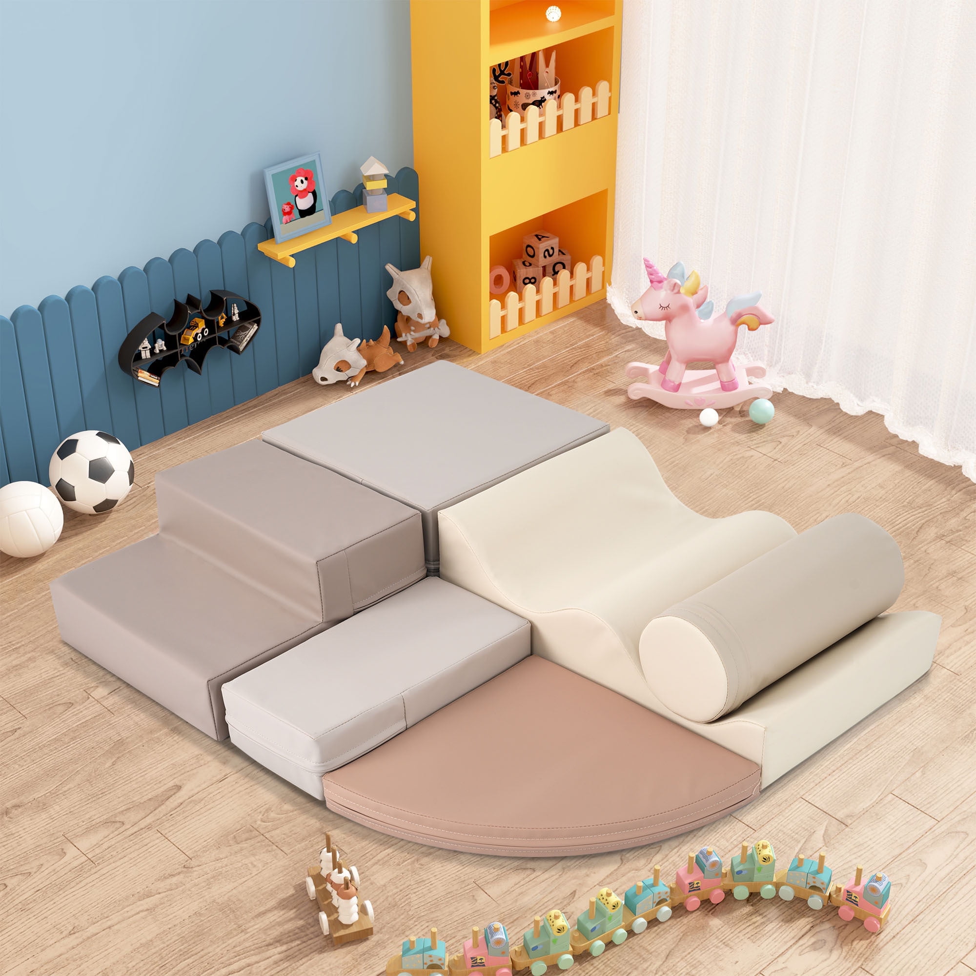 Euroco Foam Climbing Blocks with Soft Edges for Indoor 6 Pcs