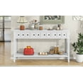 thumbnail image 1 of EUROCO 60" Rustic Console Table Sofa Table, Entryway Wood Table with 4 Drawers and Bottom Shelf for Storage, Espresso, 1 of 8
