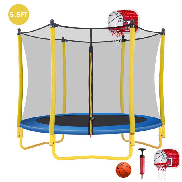 EUROCO 600LBS 5.5FT Trampoline for Kids,65" Outdoor & Indoor Mini