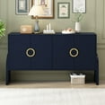 thumbnail image 1 of EUROCO 61" Longer Sideboard Buffet Cabinet, Accent  Buffet Cabinet with 4 Doors,2Adjustable Shelves and Rubber Wood Leg,Buffet Storage Cabinets Credenzas for Living Room Entryway, Navy Blue, 1 of 8