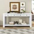 thumbnail image 1 of EUROCO Storage Solid Wood Console Table, Antique White, 1 of 8