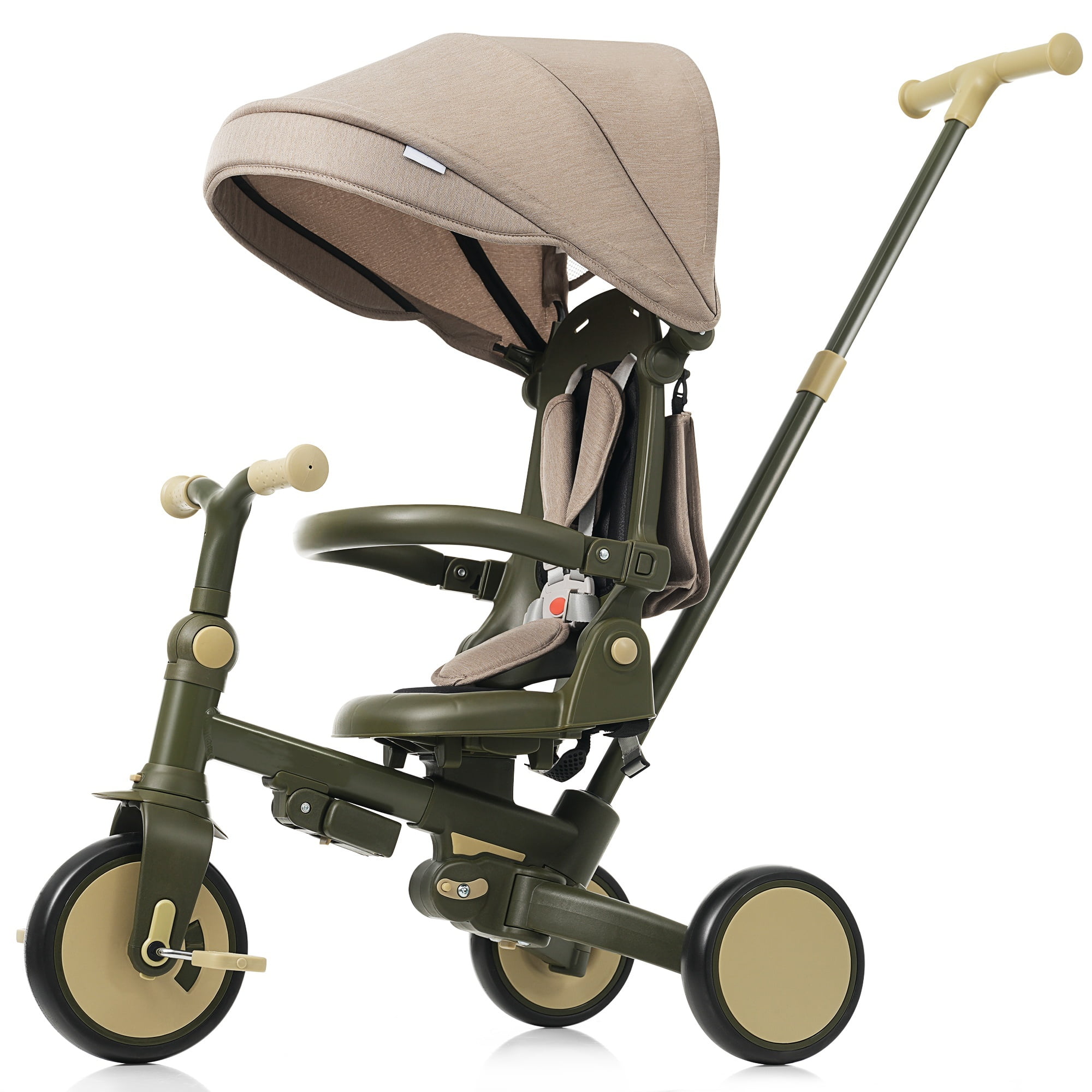 Babevy Baby Tricycle, 7 In 1 Folding Toddler Bike W