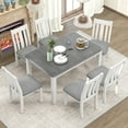 thumbnail image 1 of EUROCO 7 Piece Solid Wood Dining Set,70" Dining Room Table Set with Extendable Table,Removable Leaf and 6 Upholstered Ergonomically Desiged Chairs,Rectangle Dining Table Set for 6-8, 1 of 8