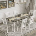 EUROCO 7 Piece Solid Wood Dining Set,70" Dining Room Table Set with