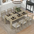 Euroco 7 Piece Modern Rubberwood & MDF Extendable Dining Table Set