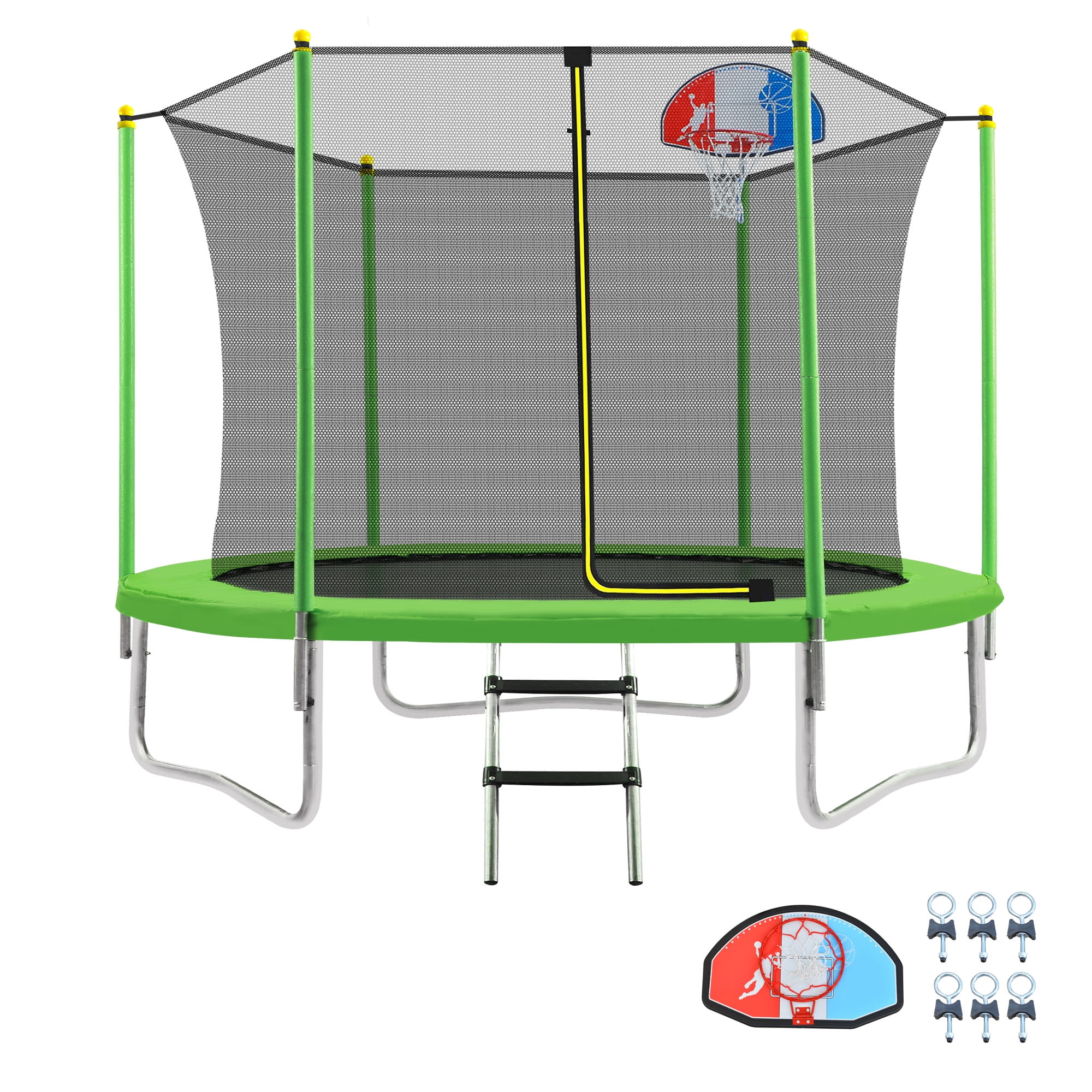 EUROCO 800LBS 10FT Trampoline for 34 Kids ,Trampoline with Safety