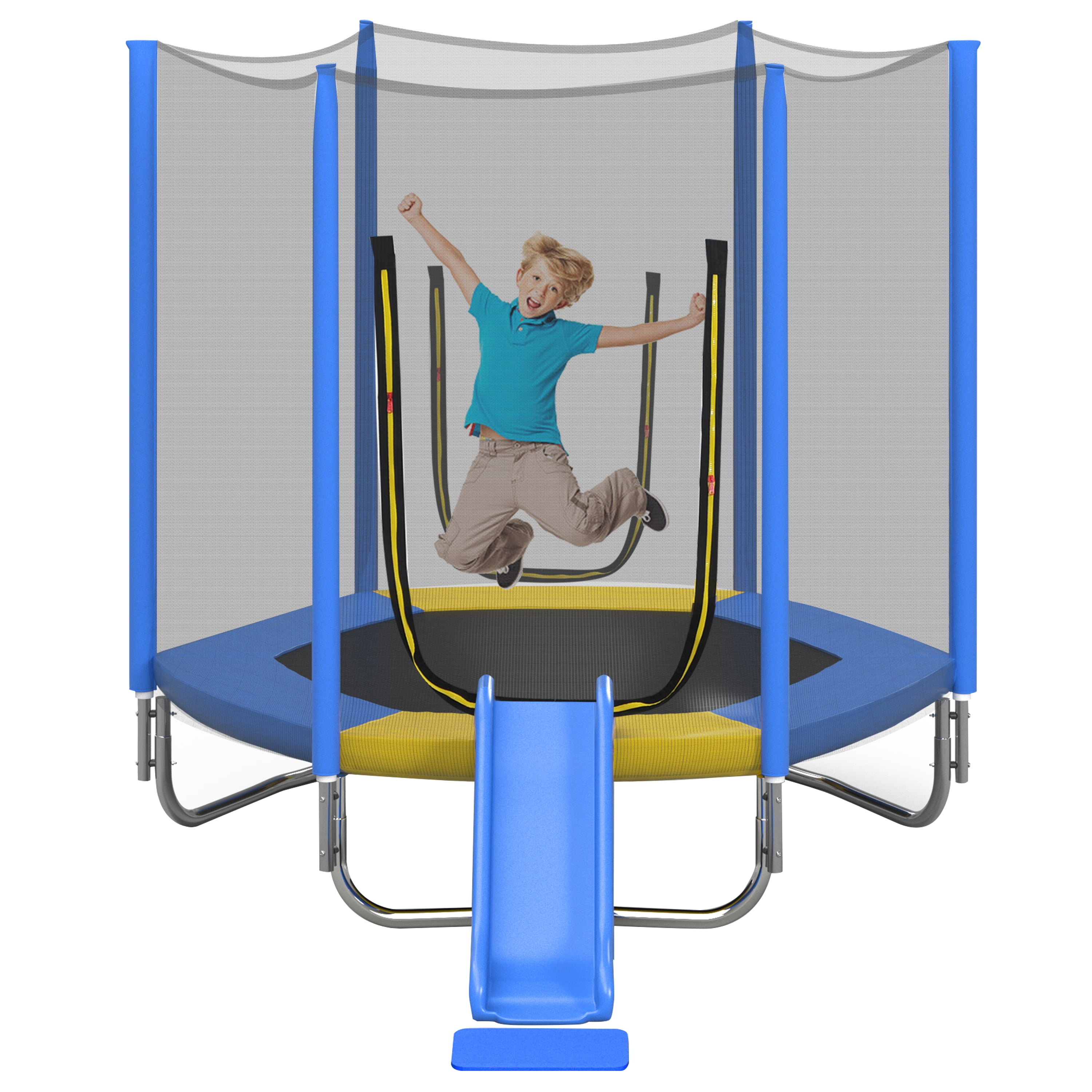 EUROCO  7FT Kids Trampoline with Safety Enclosure 