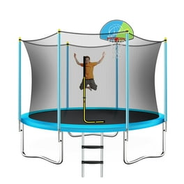 AOTOB 15ft Trampoline 1400LBS Outdoor Kids Trampoline with Basketball Hoop Net and Ladder Walmart