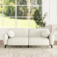 thumbnail image 1 of EUROCO 83.9'' Larger Modern Loveseat Couch Sofa, Chenille Upholstered 2-Seat Sofa, Love Seat Furniture with 2 Pillows, 2 Placed Pockets for Living Room, Bedroom and Apartments, Beige, 1 of 8