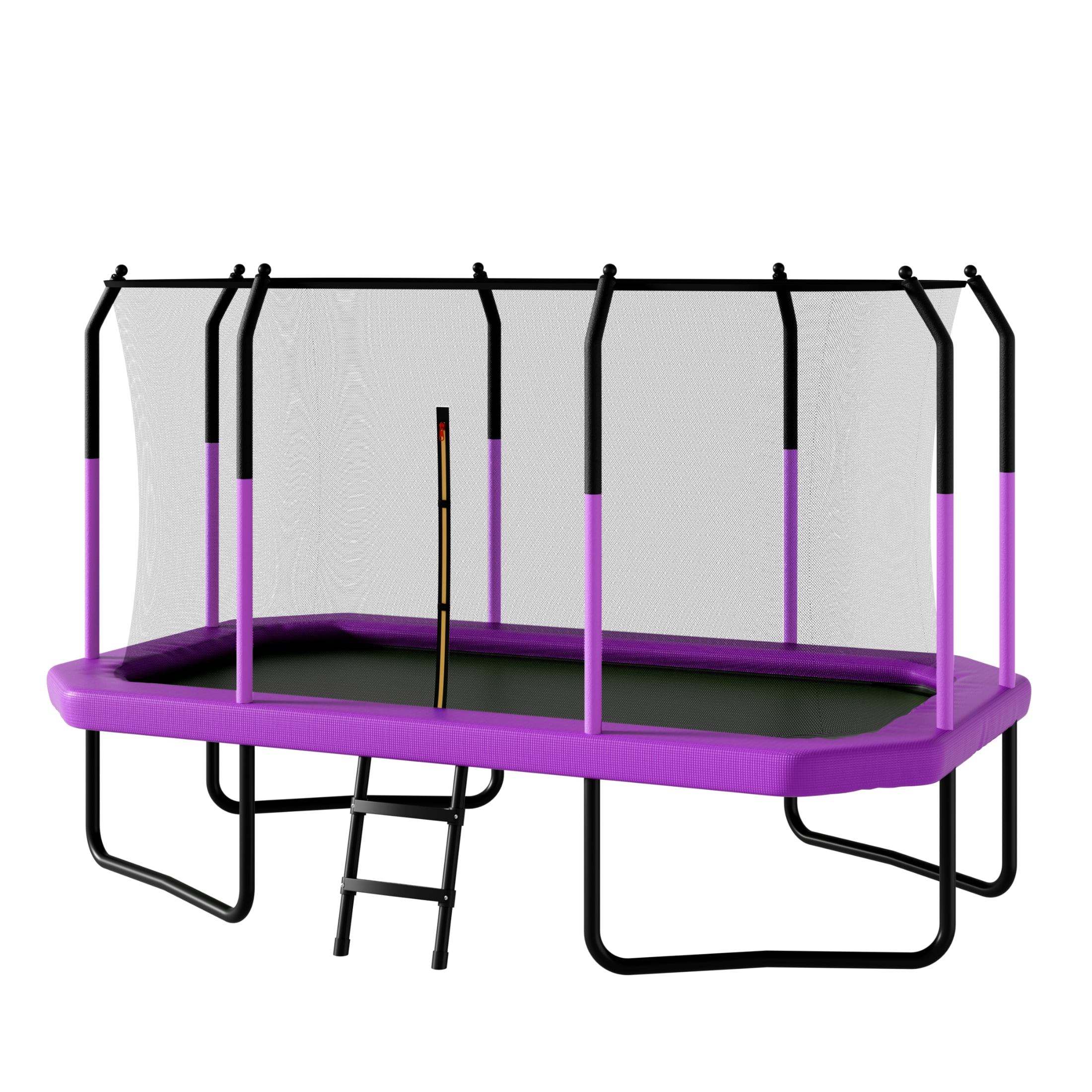 EUROCO 8X14FT Large Rectangle Outdoor Trampoline with Weather-Resistant Enclosure Net and Ladder, Maximum Load Capacity Backyard Jump Pad for Family