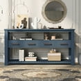 thumbnail image 1 of Euroco 61.5" Large Console Table,Modern Wood Entryway Table Sofa Table with 3-Tier Open Shelves & 4 Drawers for Living Room,Hallway,Foyer,Navy Blue, 1 of 8