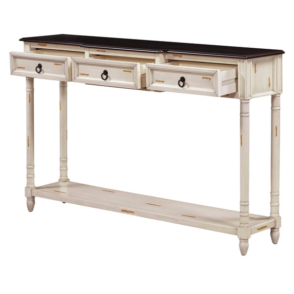 EUROCO Console Table Sofa Table with Three Projecting Storage Drawers ...