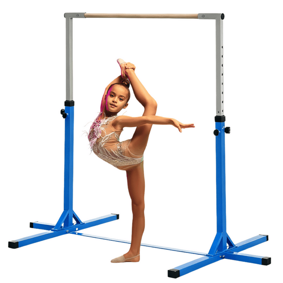EUROCO Expandable Gymnastics Bar for Kids, Height Adjustable Horizontal Training Bar Home Gym