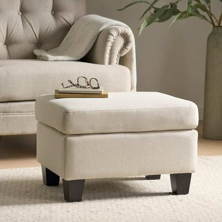 EUROCO Fabric Padded Foot Stool Small Ottoman Foot Rest with Solid Wood leg Modern Rectangle Chair Foot Rest Foot Step Stool for Living Room Couch Desk Walmart
