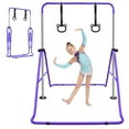thumbnail image 1 of EUROCO Folding Gymnastics Bars for Kids, Height Adjustable Junior Training Bar, Horizontal Training Bars with Bear Rings, 1 of 7