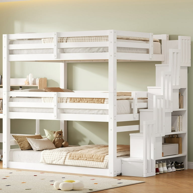 Bedroom Piece Bunk Bed Triple Tier Bunk Bed