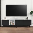thumbnail image 1 of EUROCO Mid-Century Modern TV Stand Up to 80" Contemporary Rectangle ,Unique Style TV Console Table with 3 Doors & Large Storage Cabinet for Living Room Bedroom, 1 of 7