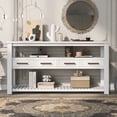 thumbnail image 1 of Euroco 61.5" Large Console Table,Modern Wood Entryway Table Sofa Table with 3-Tier Open Shelves & 4 Drawers for Living Room,Hallway,Foyer,White, 1 of 7