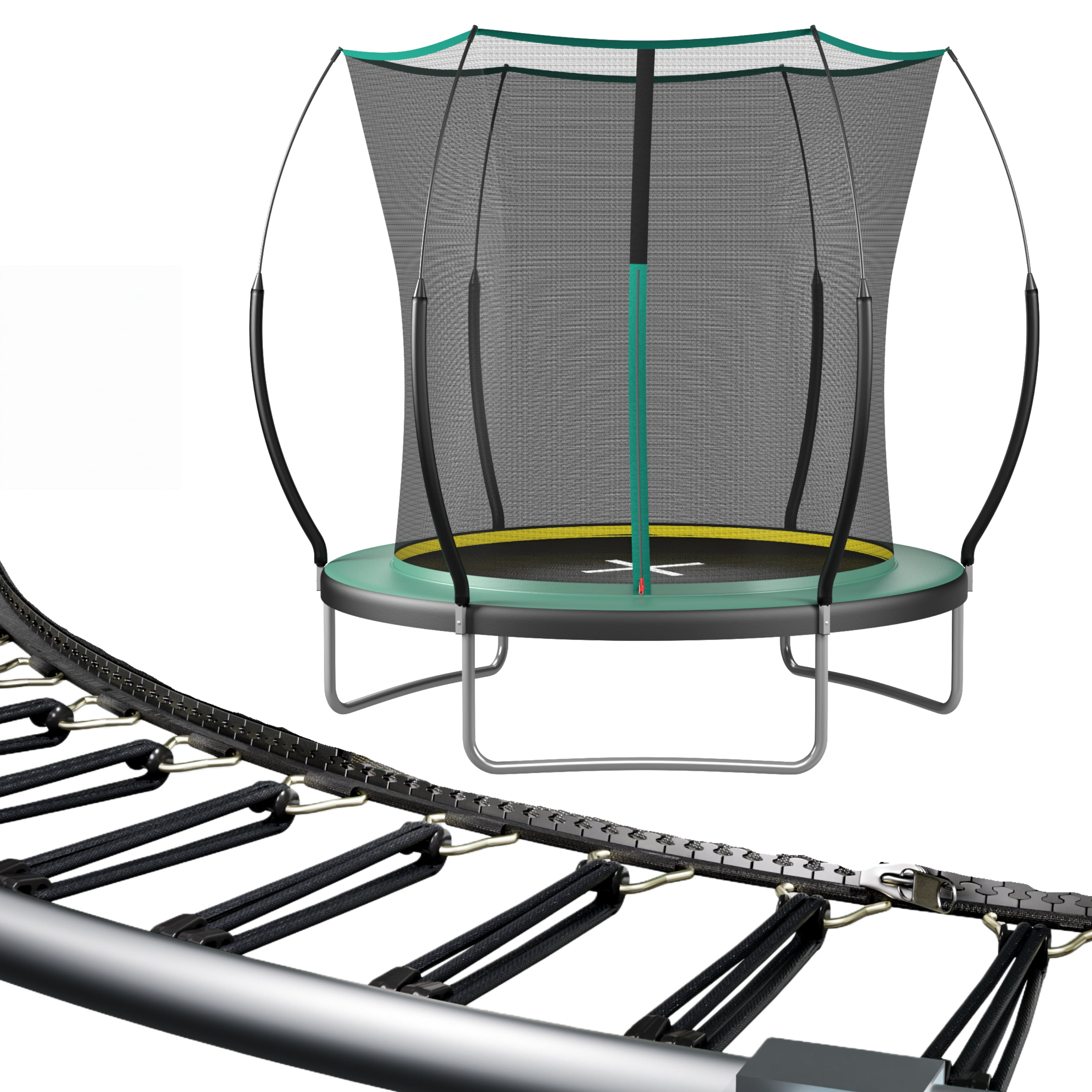 EUROCO 1500LBS Springfree 6FT Trampoline for Kids and Adults, No Gap Outdoor Trampoline for Backyard