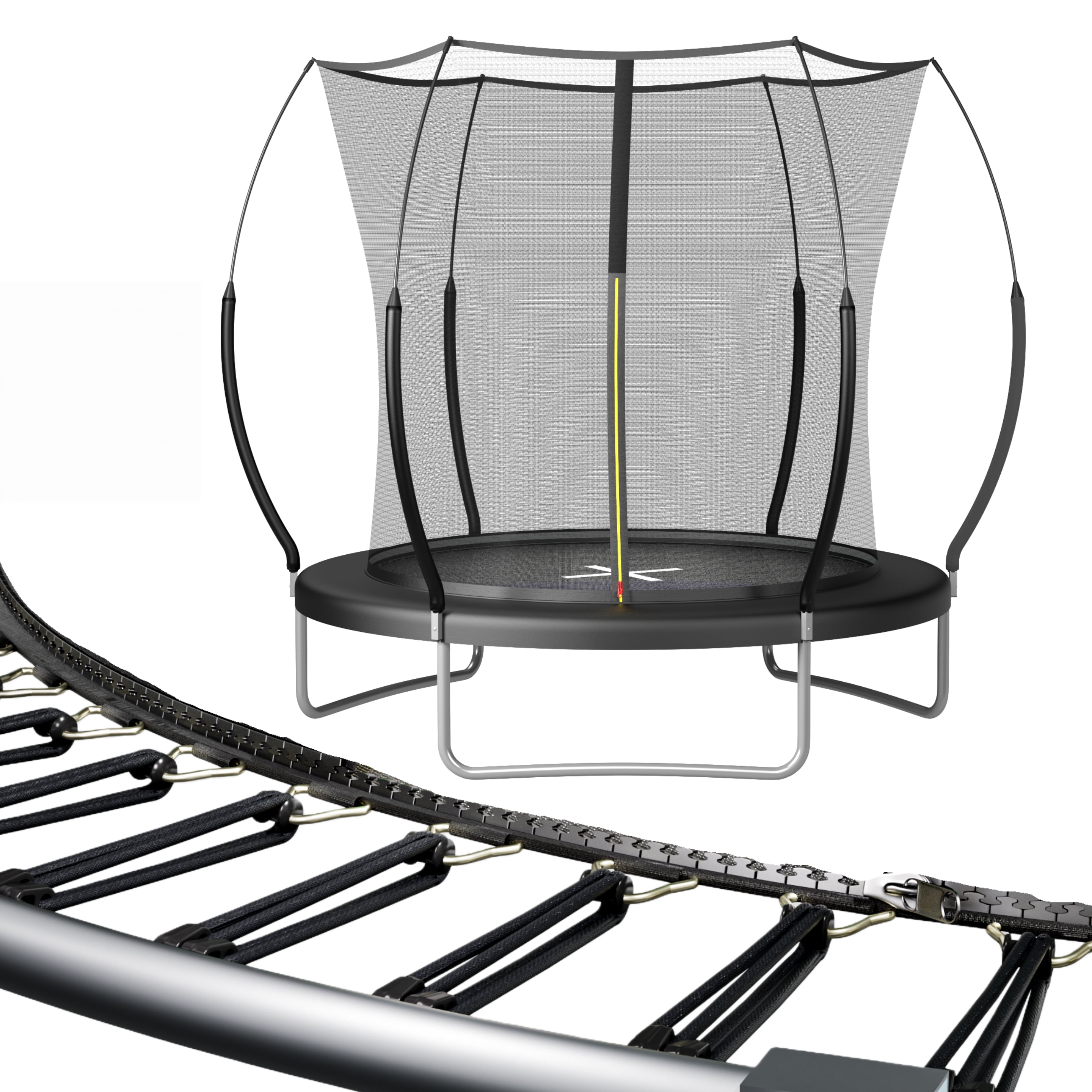 EUROCO 1500LBS Springfree 8FT Trampoline for Kids and Adults, No Gap Outdoor Trampoline for Backyard