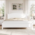 thumbnail image 1 of Euroco Wood Queen Size Platform Bed, White, 1 of 10