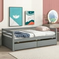 thumbnail image 1 of EUROCO Twin Wood Daybed, Sofa Bed with Two Drawers for Bedroom & Living Room, Gray, 1 of 11