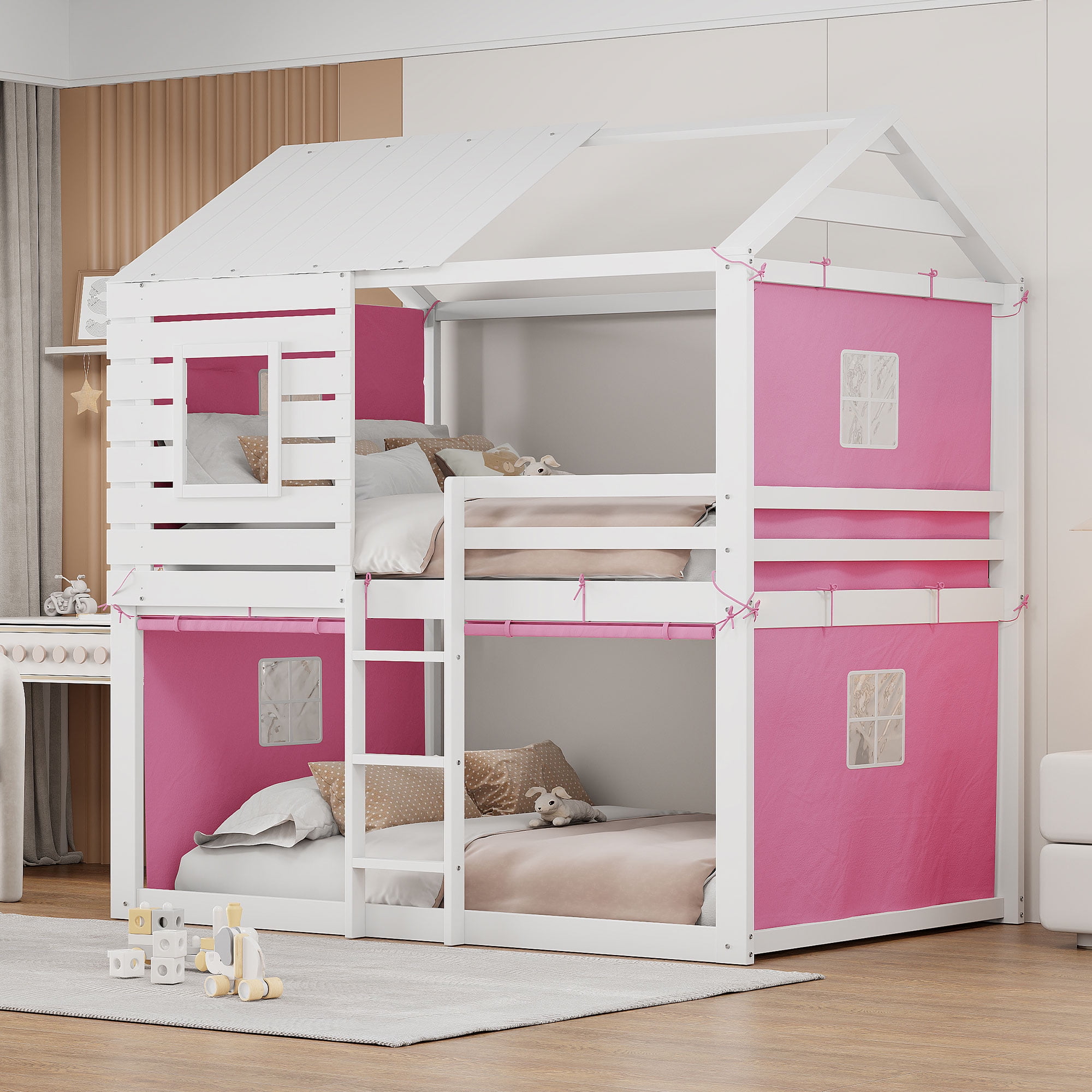 Full over twin bunk bed with desk best sale