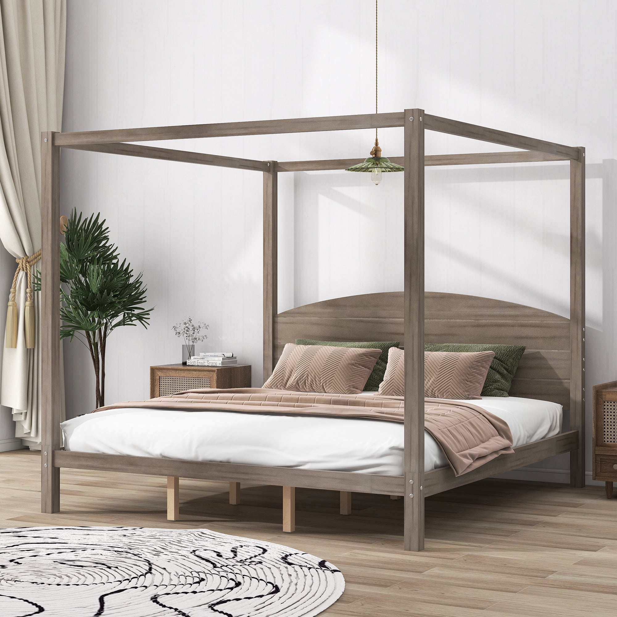 Full size canopy bed for girl hot sale