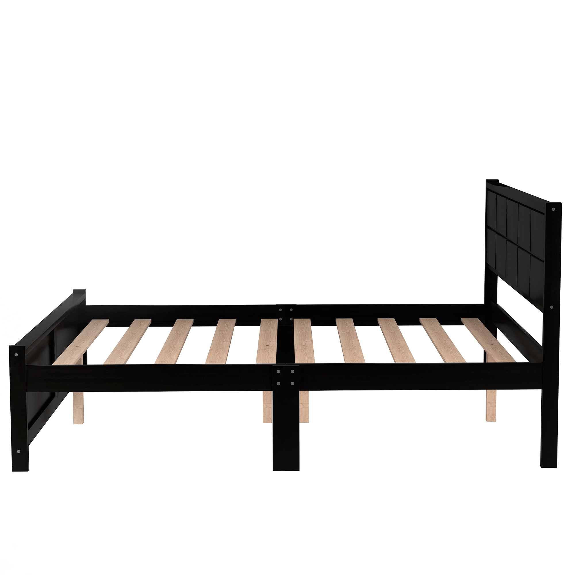 EUROCO Wood Queen Platform Bed with Headboard and Footboard,Espresso