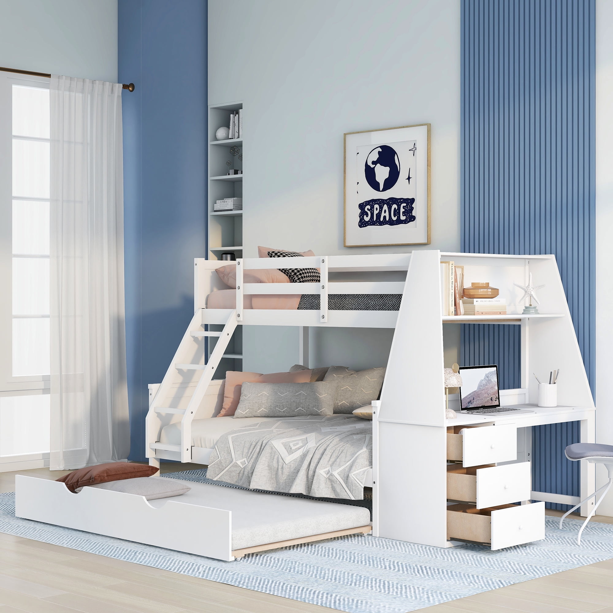 Twin over top full trundle bed