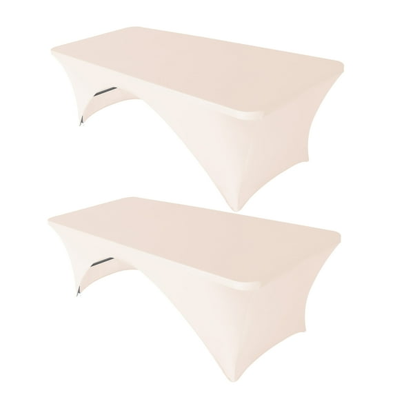 Eurmax USA Spandex Table Cover Fitted 30+ Colors Polyester Tablecloth,8 ft Table Cover Open Back,2PC