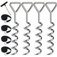 thumbnail image 1 of Eurmax Canopy, Set of 4, Trampoline Corkscrew Shape Steel Stakes, Rust Resistant, 1 of 5
