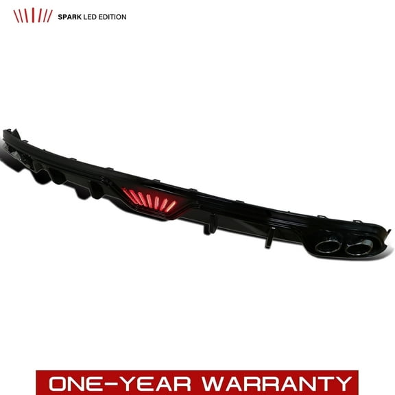 EUROSPEC TUNING fit for 22-25 Civic Sedan FE1 / FE2 4DR 11th Gen Rear LED Bar Brake Fin Diffuser Gloss Blacked SPARK