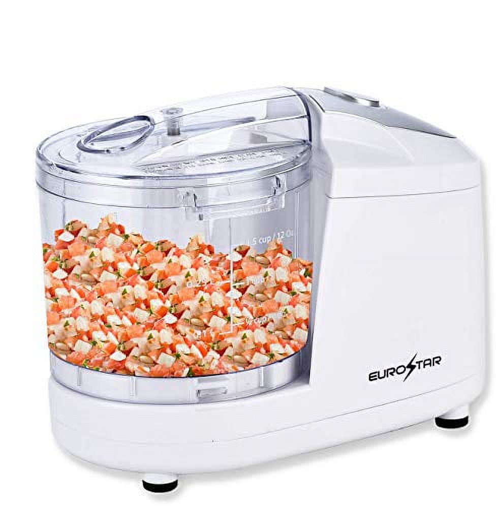 Euro Cuisine Cordless Rechargeable Food Chopper with Scale ,White