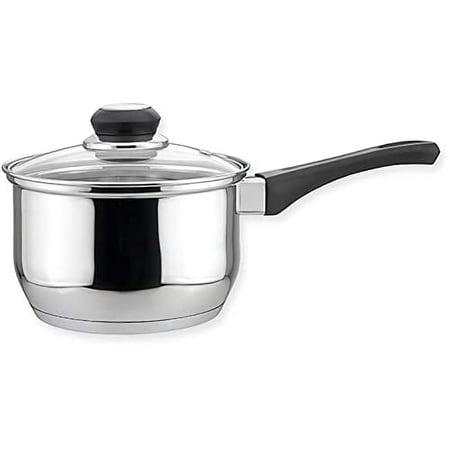 EUROSTAR 3QT Stainless Steel Saucepan with Glass Cover