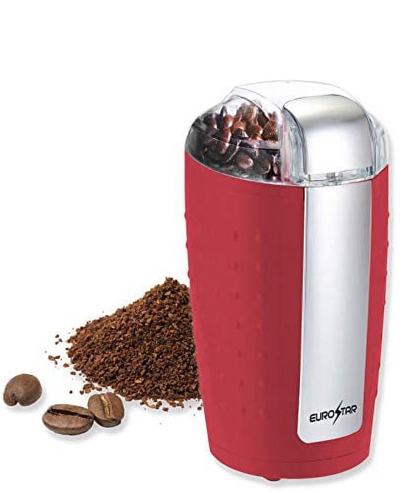 EUROSTAR EG201R 3oz Electric Coffee Grinder with Stainless Steel Blades, Red