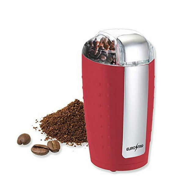 EUROSTAR EG201R 3oz Electric Coffee Grinder with Stainless Steel Blades, Red