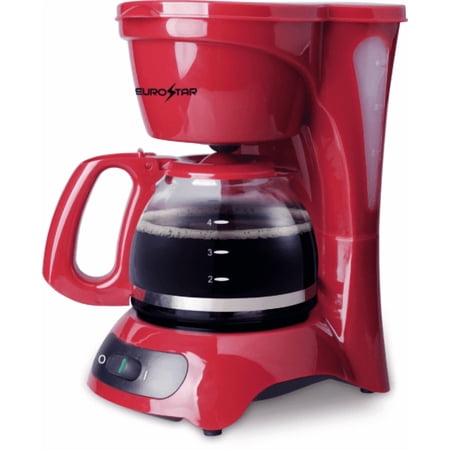 EUROSTAR ECM621R 4-Cup Coffeemaker, Red