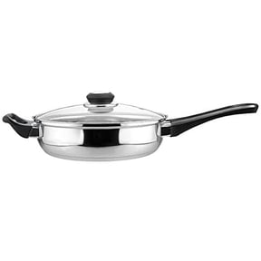 EUROSTAR 9.5 Inch Stainless Steel Saute Pan with Glass Cover