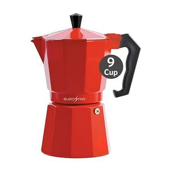 EUROSTAR SEM309R 9-Cup Stovetop Espresso Maker, Red