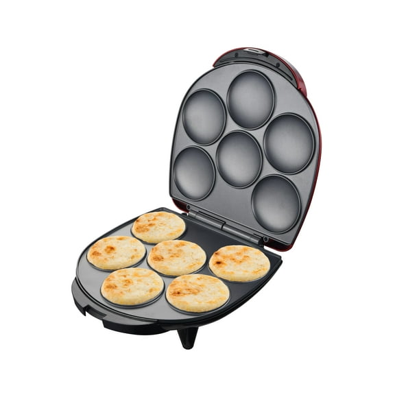 EUROSTAR 6-Serving Arepa Maker, Red