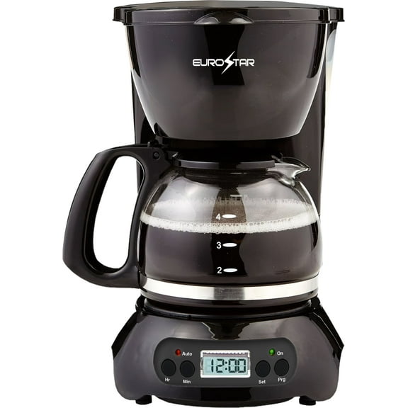 EUROSTAR CM720BT 4-Cup Programmable Coffeemaker, Black