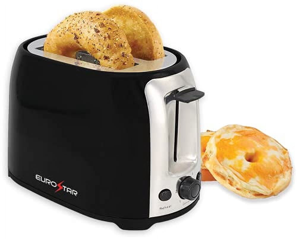 EUROSTAR ET750B 2-Slice Cool Touch Wide-Slot Toaster, Black