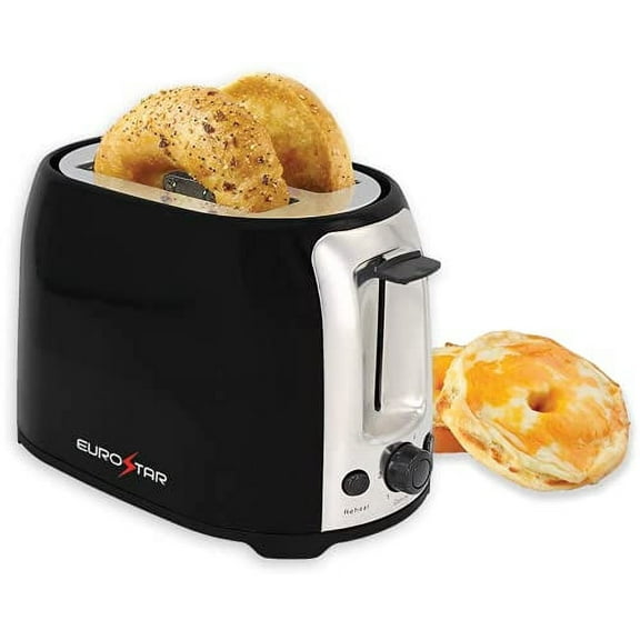 EUROSTAR ET750B 2-Slice Cool Touch Wide-Slot Toaster, Black