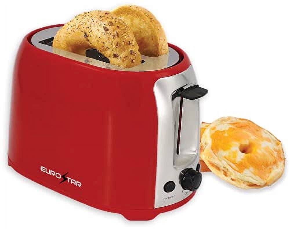 EUROSTAR ET751R 2-Slice Cool Touch Wide-Slot Toaster, Red