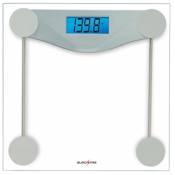 EUROSTAR Digital Glass Bathroom Scale, Clear